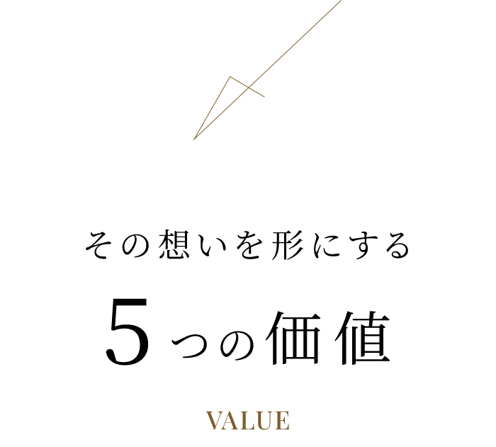 その想いを形にする5つの価値VALUE